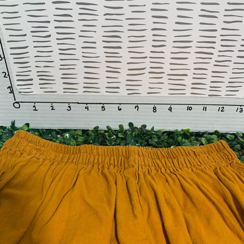 Women’s Casual Elastic Waist Trousers - Mustard - Picture 4 of 4